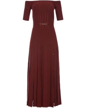 Gabriela Hearst Kurt Knit Pleated Maxi Dress - Purple