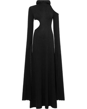 Gabriela Hearst Daya Cutout Knit Hoodie Maxi Dress - Black