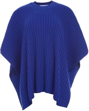 Gabriela Hearst Baron Knit Cropped Poncho - Blue