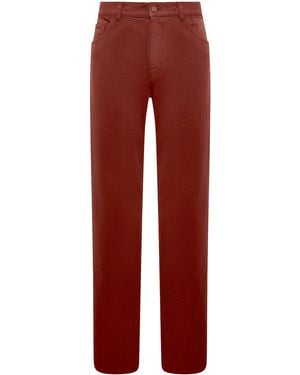 Gabriela Hearst Rey Straight-Leg Five Pocket Pant - Red