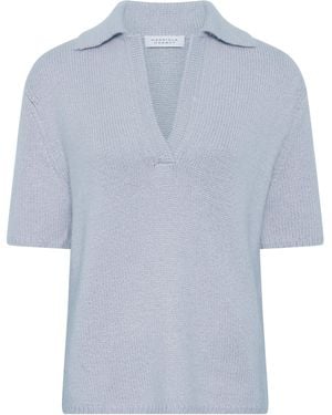 Gabriela Hearst Sohan Knit Short Sleeve Polo - Purple
