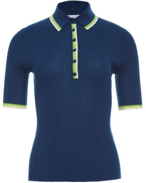 Gabriela Hearst Perro Knit Polo - Blue