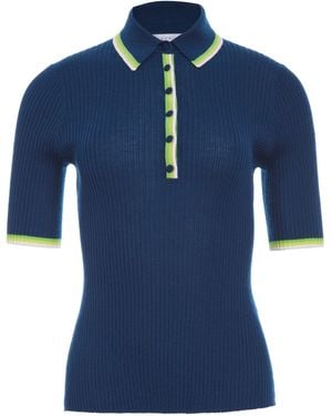 Gabriela Hearst Perro Knit Polo - Blue