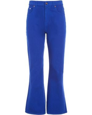 Gabriela Hearst Ezra Bootcut Cropped Jean - Blue