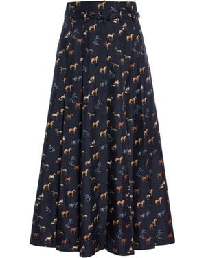 Gabriela Hearst Dugald Pleated Midi Skirt - Blue