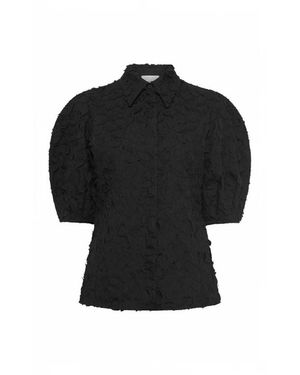 Gabriela Hearst Sansi Embroidered Leaves Top - Black