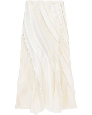 Gabriela Hearst Elora Patchwork Midi Skirt - White