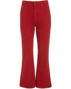 Gabriela Hearst Ezra Bootcut Cropped Jean - Red
