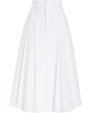 Gabriela Hearst Dugald Pleated Midi Skirt - White