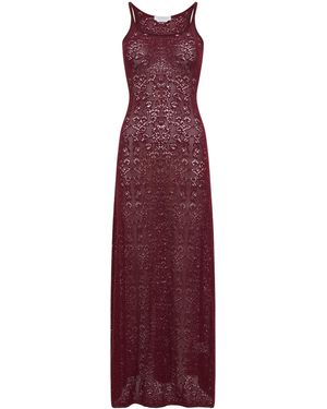 Gabriela Hearst Meridian Lace Knit Maxi Dress - Purple