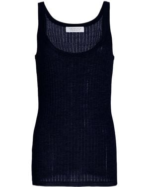 Gabriela Hearst Nevin Pointelle Knit Tank Top - Blue