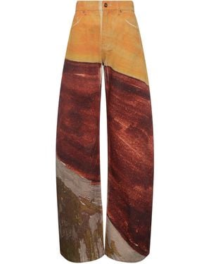 Gabriela Hearst Amoret Barrel-Leg Jean - Red