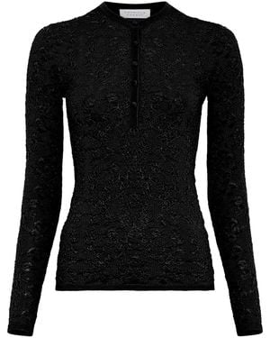 Gabriela Hearst Gaviran Lace Knit Henley - Black