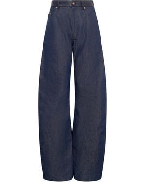 Gabriela Hearst Lucian Barrel-Leg Jean - Blue