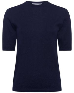 Gabriela Hearst Brunner Knit T-Shirt - Blue
