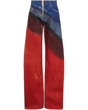Gabriela Hearst Amoret Barrel-Leg Jean - Red