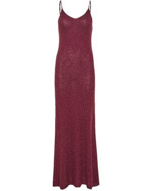 Gabriela Hearst Florian Knit Maxi Slip Dress - Purple