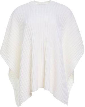 Gabriela Hearst Baron Knit Cropped Poncho - White