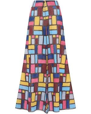 Gabriela Hearst Selma Patchwork Embroidered Maxi Skirt - White