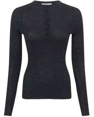 Gabriela Hearst Anges Knit Henley - Black