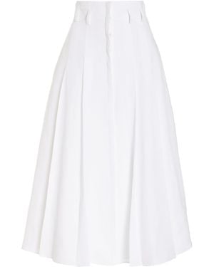 Gabriela Hearst Dugald Pleated Midi Skirt - White