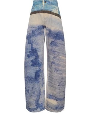 Gabriela Hearst Amoret Barrel-Leg Jean - Blue