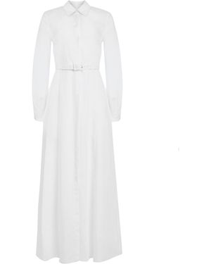 Gabriela Hearst Breton Maxi Shirtdress With Slip - White