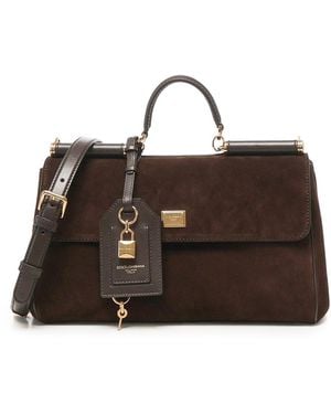 Dolce & Gabbana Borsa A Mano My Sicily Media - Marrone
