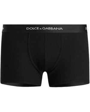 Dolce & Gabbana Bi-Pack Regular Boxer Jersey Di Cotone - Nero