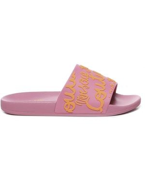 Versace Jeans Couture Slides Shelly Con Logo - Rosa