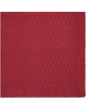 Fendi Scialle Ff Jacquard - Rosso