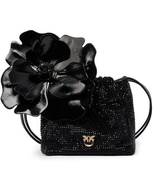 Pinko Borsa Secchiello A Spalla Con Strass - Nero