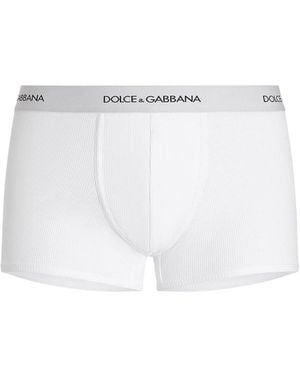 Dolce & Gabbana Bi-Pack Regular Boxer Jersey Di Cotone - Bianco
