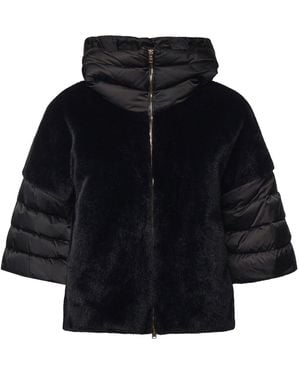 Herno Cappa Bi Materiale Ultralight - Nero
