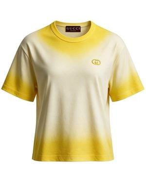 Gucci T-Shirt Cropped - Giallo