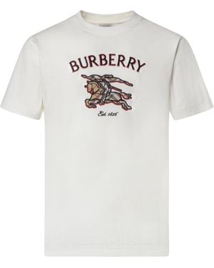 Burberry T-Shirt Con Logo - Bianco