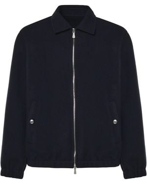 Eleventy Bomber Full Zip Lana - Blu