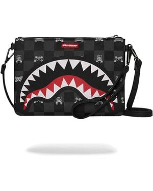 Sprayground Pochette Peeking Character Check - Nero