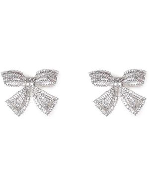 Self-Portrait Orecchini Crystal Bow - Bianco