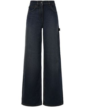 Courreges Jeans A Gamba Larga - Blu