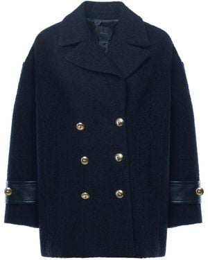 Pinko Cappotto Caban Doppiopetto - Blu