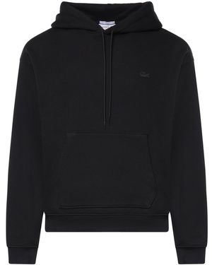 Lacoste Felpa Con Cappuccio - Nero
