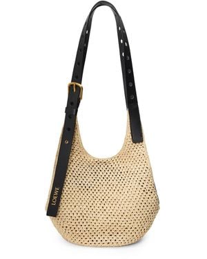 Loewe Borsa Hobo Punch Hole Piccola - Bianco