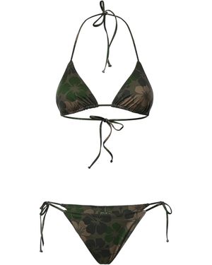 MC2 Saint Barth Bikini Triangolo Con Fantasia Camouflage - Bianco