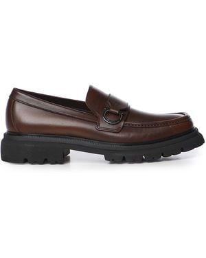 Ferragamo Mocassini Gancini - Marrone