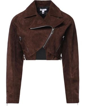 Alaïa Giacca Biker Cropped - Marrone