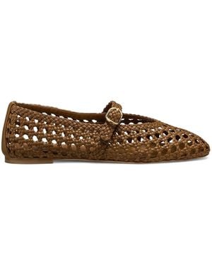 Stuart Weitzman Ballerine Prim Woven Mary Jane - Marrone