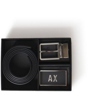 ARMANI EXCHANGE Cintura Reversibile Con Fibbie Intercambiabili - Nero