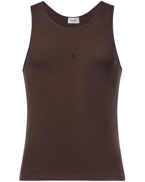 Saint Laurent Tank Top Cassandre - Marrone
