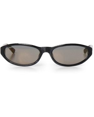 Balenciaga Occhiali Da Sole Neo Round Con Logo - Bianco
